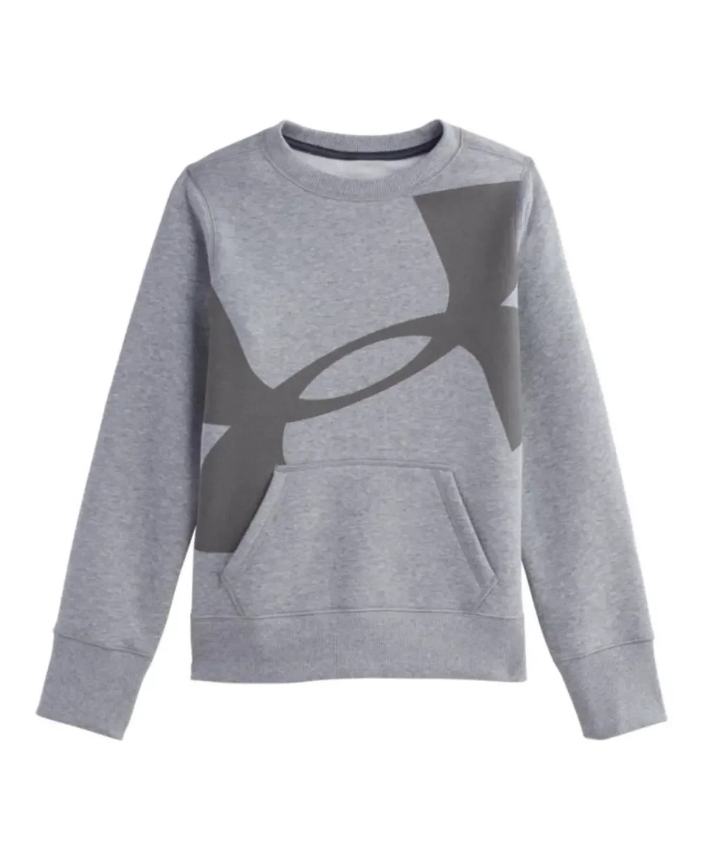 Under Armour Boys Gray Graphic Pullover Sweatshirt Youth Size Large